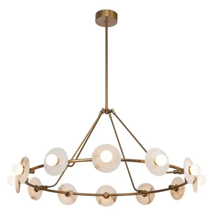 Kuzco Alora Lighting Dahlia CH346046VBAR LED Chandelier Vintage Brass 46-Inch
