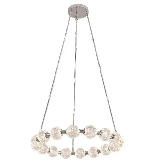 Kuzco Alora Lighting Marni CH321032PN-UNV-010 LED Chandelier | Polished Nickel 32-Inch