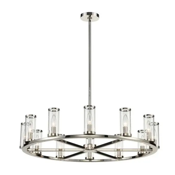 Kuzco Alora Lighting Revolve CH309012PNCG LED Chandelier | Polished Nickel 30-Inch