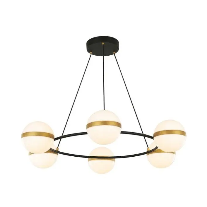 Kuzco Alora Lighting Tagliato CH302006MBBG LED Chandelier | Matte Black/Brushed Gold