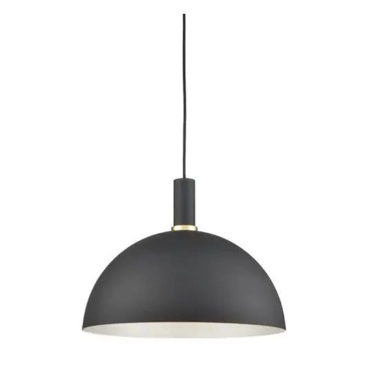 Kuzco Archibald 16-in Black With Gold Detail 1 Light Pendant 492316-BK/GD