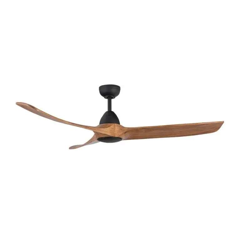 Kuzco Baylor 60-in Matte Black/Natural Wood LED Ceiling Fan CF77860-MB/NW