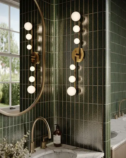 Kuzco Cypress 29-in Brushed Gold/Opal Glass LED Vanity Light VL55529-BG/OP
