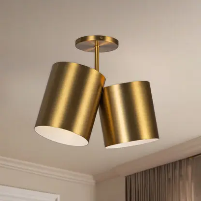 Kuzco Keiko 14-in Brushed Gold 2 Lights Semi-Flush SF58814-BG