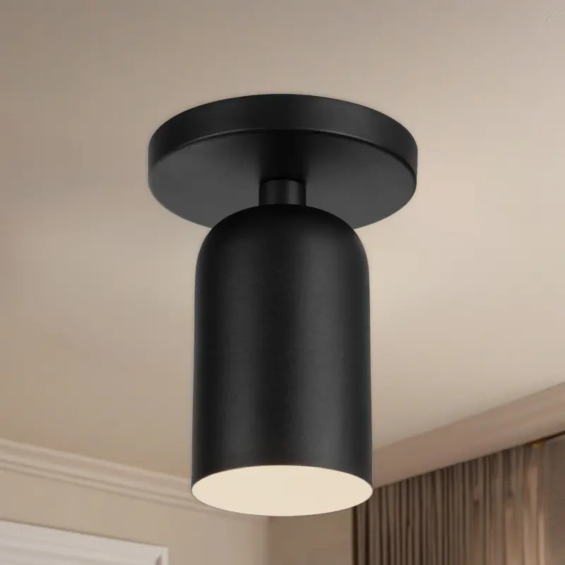 Kuzco Nola 4-in Black 1 Light Semi-Flush SF57704-BK