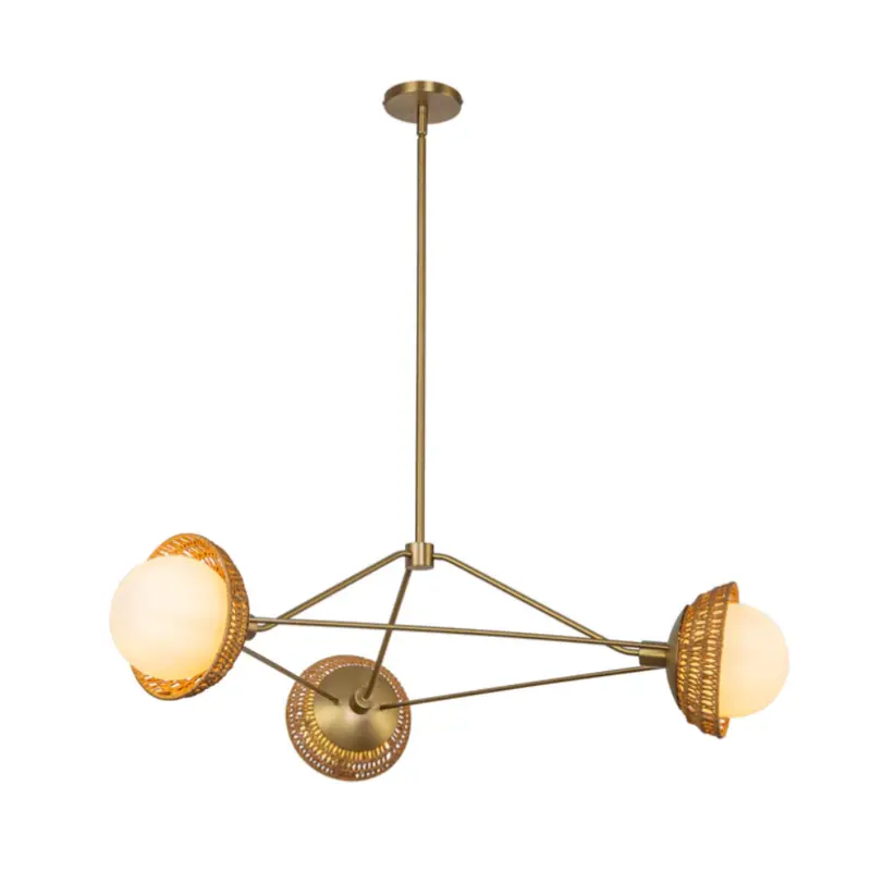 Kuzco Perth 40-in Brushed Gold/Opal Glass 3 Lights Chandelier CH490340BGOP