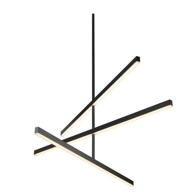 Kuzco Vega CH10345-BK LED Chandelier | Black 45-Inch Linear