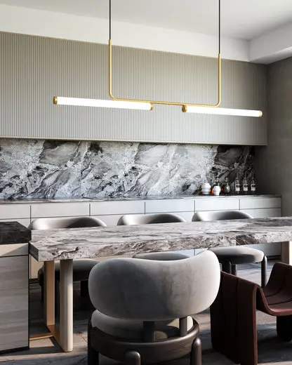 Kuzco Vesper 73-in Brushed Gold LED Linear Pendant LP73073-BG