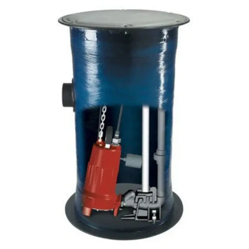 Liberty Pumps 2448LSGX202-S 2 HP Simplex Grinder Package, 24 in. diameter × 48 in. high, 12 in. Discharge Depth