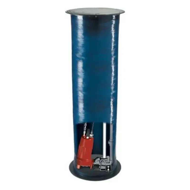 Liberty Pumps 2472LSG202-36 2 HP Simplex Grinder Package, 24 in. diameter × 72 in. high, 36 in. Discharge Depth
