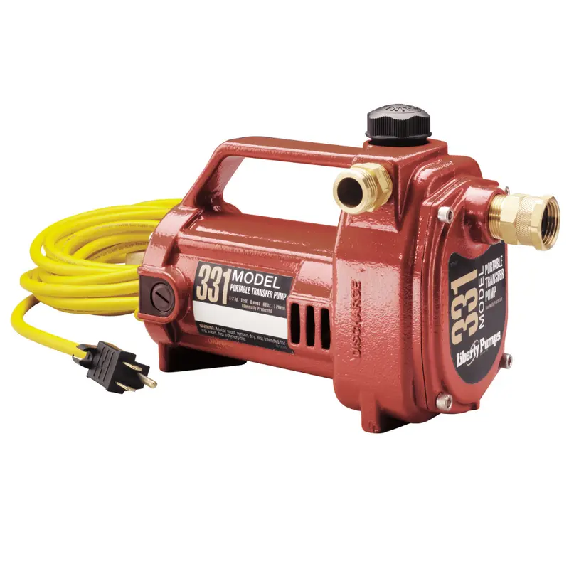 Liberty Pumps 331 1/2 HP Portable Water Transfer Pump with Hose Adapters