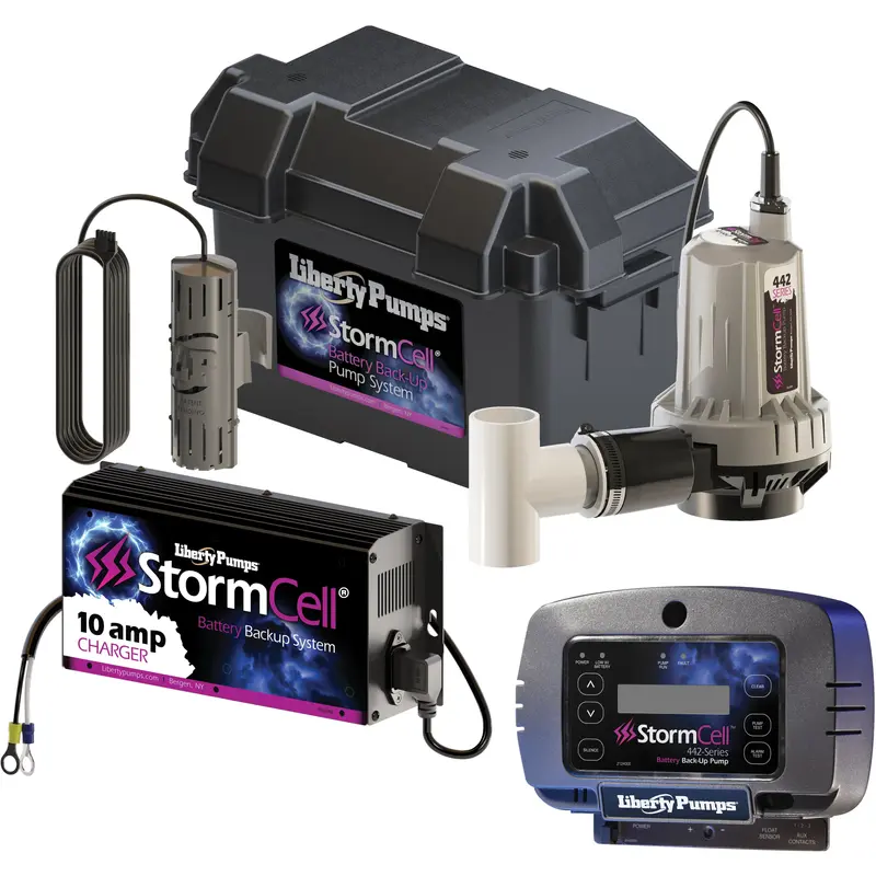 Liberty Pumps 442-10A-EYE StormCell 12V Backup Sump Pump System, 10A with NightEye