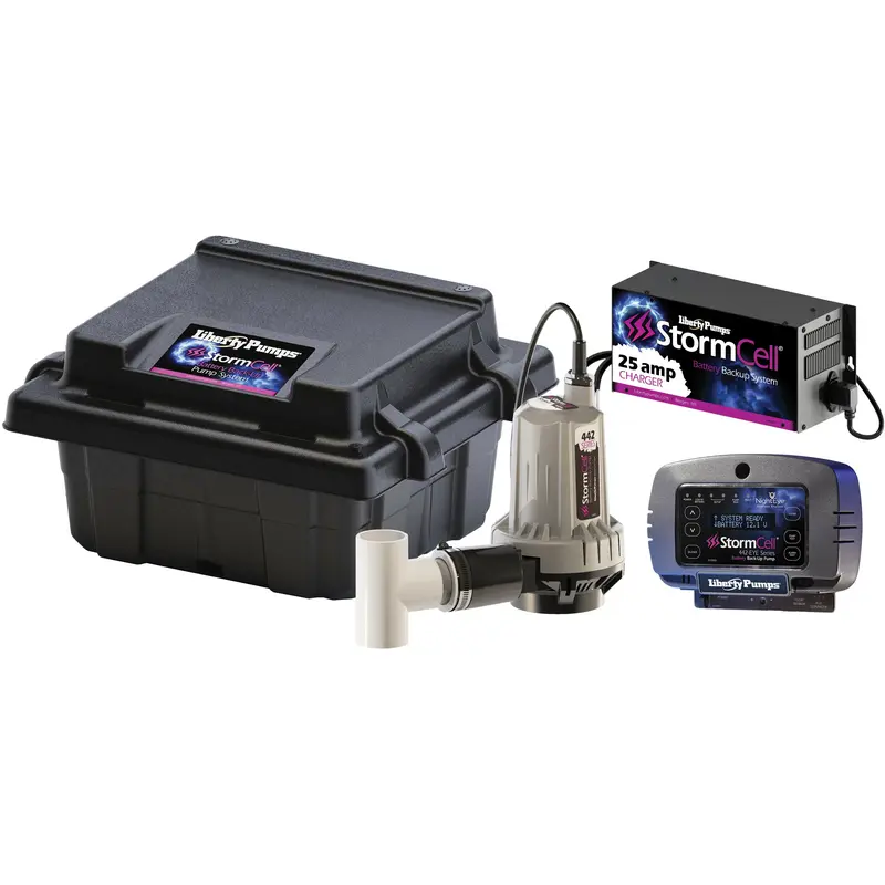 Liberty Pumps 442-25A-EYE StormCell 12V Backup Sump Pump System, 25A with NightEye
