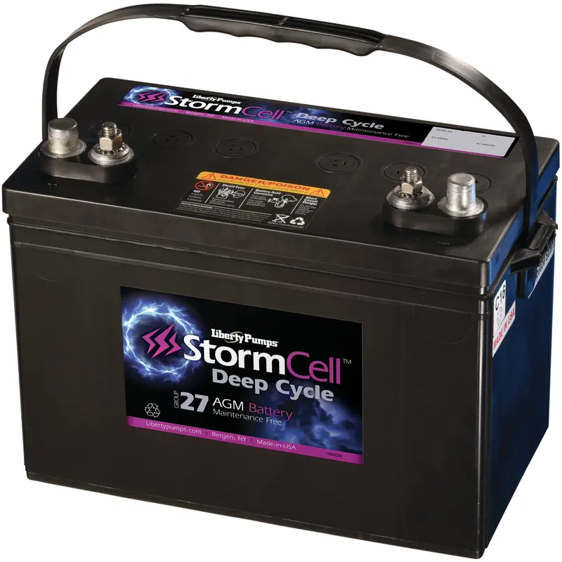 Liberty Pumps B12V27-AGM StormCell Group 27 AGM Deep Cycle Battery, 12V 98Ah