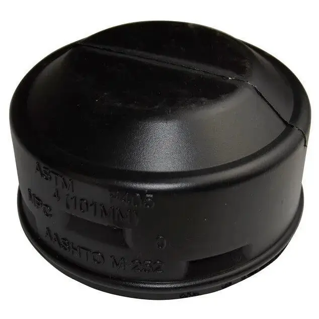 NDS 4C06 4 in. Corrugated Pipe End Cap - Black