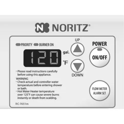 Noritz RC-7651M-A Indoor Remote Controller for Tankless Water Heaters