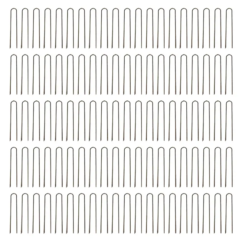 One Hundred New Garden Stake Sod Staples for Erosion Control Drip Tubing Anchors w/ Rounded Top