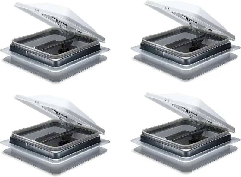 Pack of (4) Roof Vent Non-Powered with Exchange Lid - 14" White