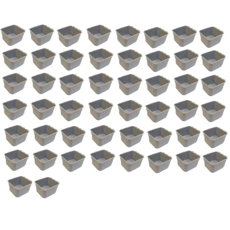 (Pack of 50) Gray Cage Cups hold 1 Pint / 16 fl oz to Hang Feed & Water for Pets
