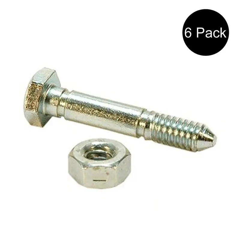 (Pack of 6) Shear Pin Bolt & Nut for Ariens - Gravely 53200500 Snow Blower
