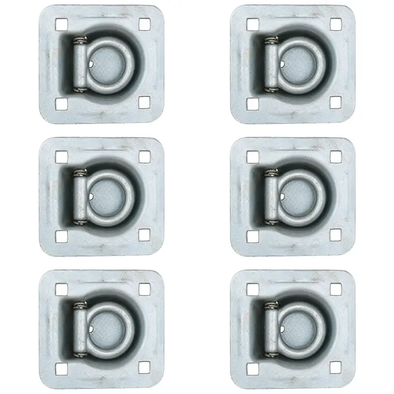 Pack of 6 Truck Trailer Ring Tie down 6,000 lb. Capacity Recessed D-Rings