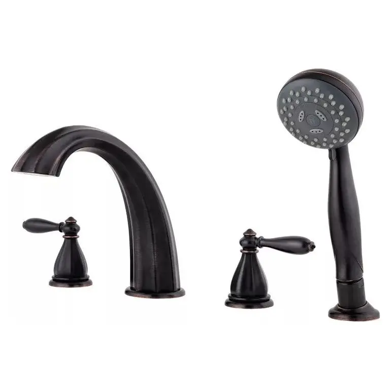 Pfister RT6-4RPY Portola 2-Handle Roman Tub Trim with Handshower - Tuscan Bronze (Discontinued)
