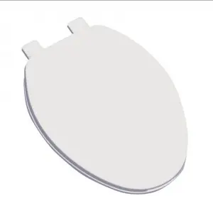 Plumbtech 211-00 White Elongated Plastic Toilet Seat with Adjustable Hinge