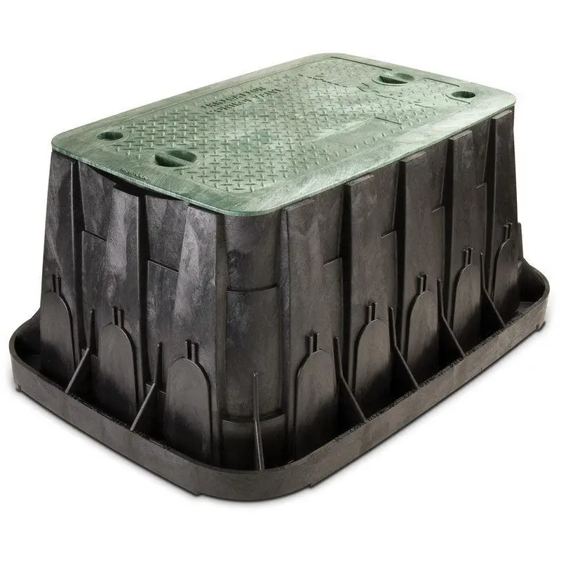 Rain Bird VBSPRH Super Jumbo Valve Box - Black Body With Green Lid + 2 Locks