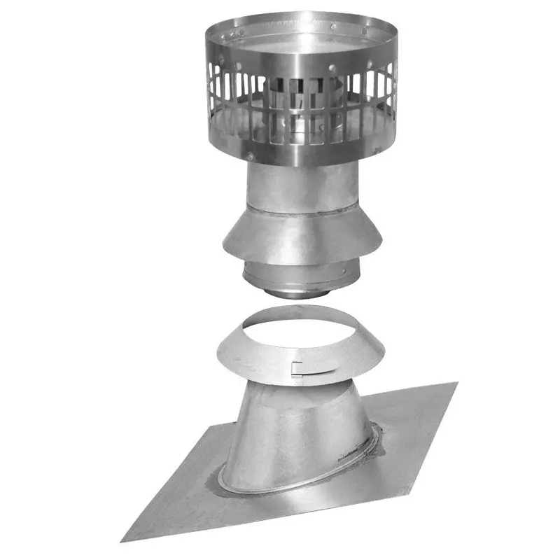 Rheem - RTG20282- 3 in. x 5 in. Vertical Concentric Termination Vent Kit Stainless Steel for Mid Efficiency Tankless Gas Water Heaters