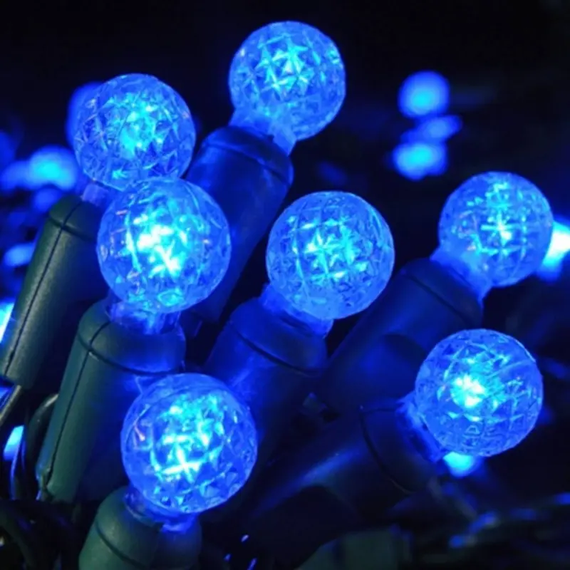 Seasonal Source - 34611R-B - G12 Blue LED String Lights, 4" Spacing