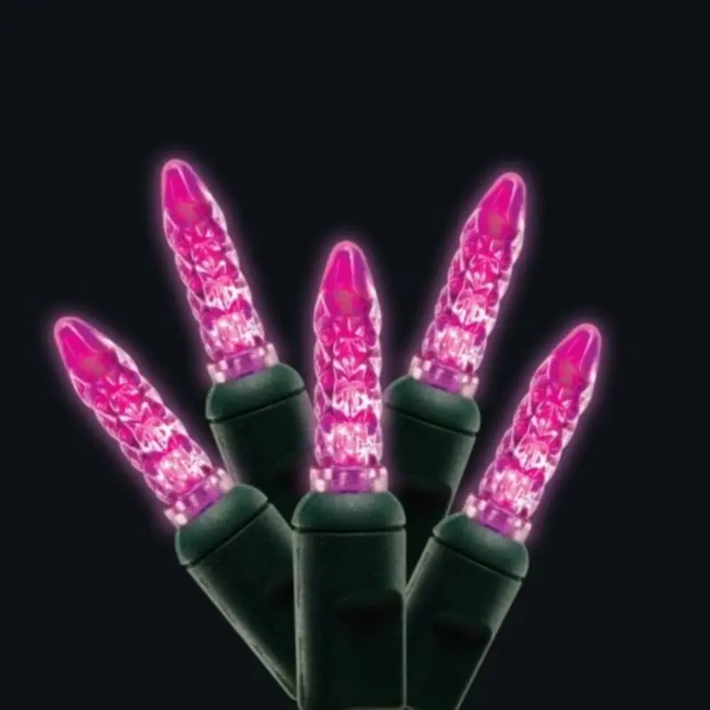 Seasonal Source - 41661R-B - M5 Pink LED Holiday Lights, 4" Spacing