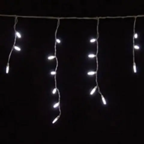 Seasonal Source - 88643-R - Pure White Icicle Lights on White Wire, 70 Bulbs