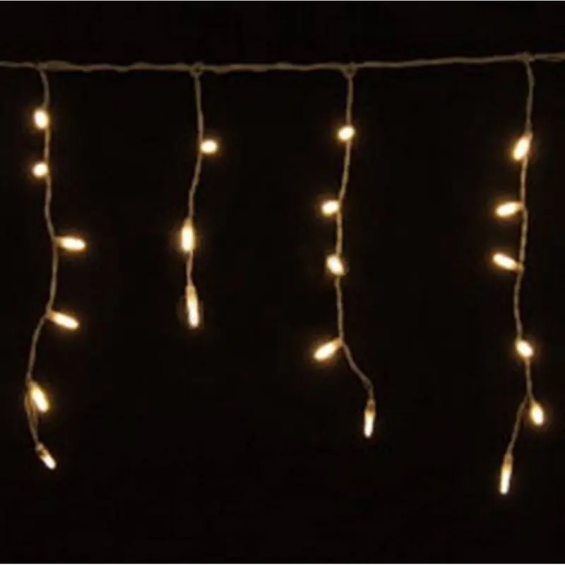 Seasonal Source - 88695-R - Sun Warm White LED Icicle Lights on White Wire, 70 Bulbs