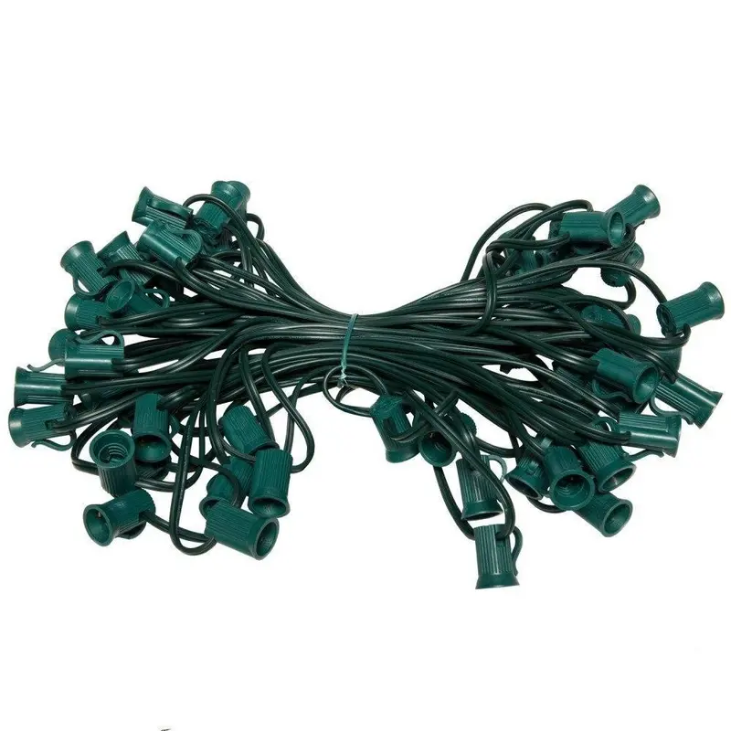 Seasonal Source - C7-100-G - C7 Light String, 100' Length, 12" Spacing, Green Wire