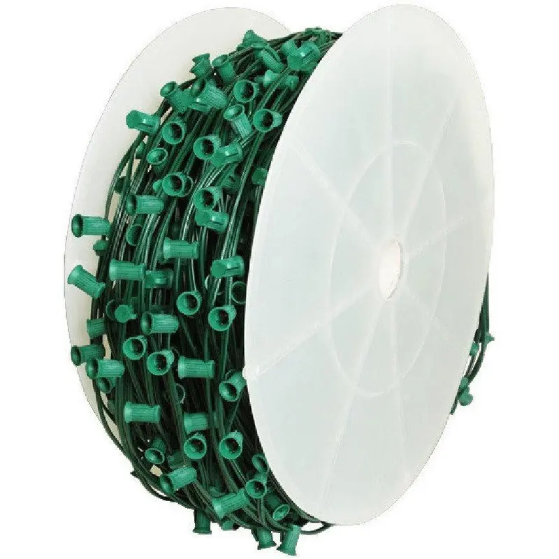 Seasonal Source - C7-1000-12-G - C7 Light Spool, 1000' Length, 12" Spacing, Green Wire
