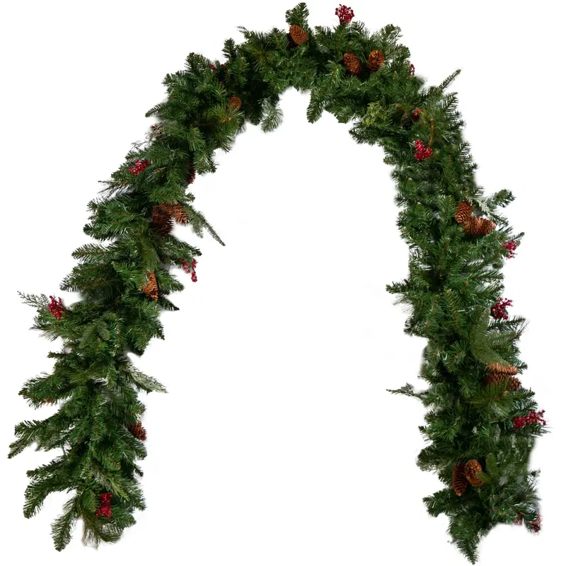 Seasonal Source - GAR-914-U-D - Deluxe Decorated Oregon Fir Garland, UnLit, 9' X 14"