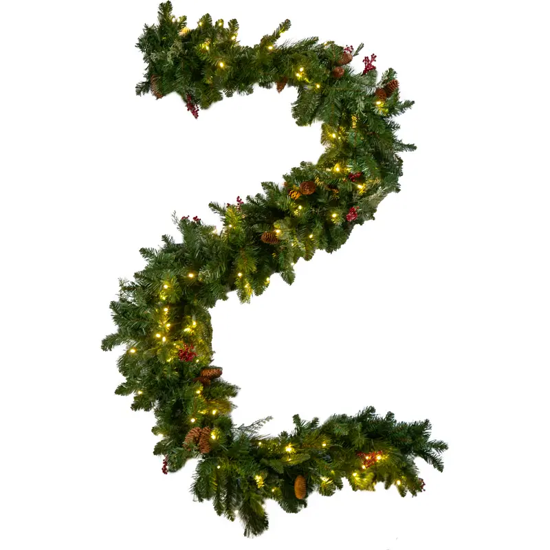 Seasonal Source - LEDGAR-914-D - Pre-lit 9' x 14" LED Decorated Garland