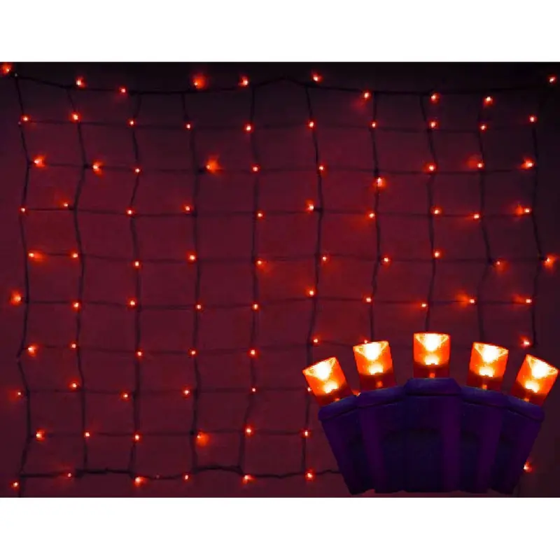 Seasonal Source - LEDNET-ORG - LED 4 x 6 ft Orange Net Lighting