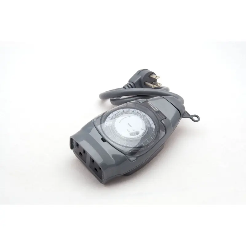 Seasonal Source - TIME-100 - 15 AMP Heavy Duty outdoor mechanical timer w/2 outlets
