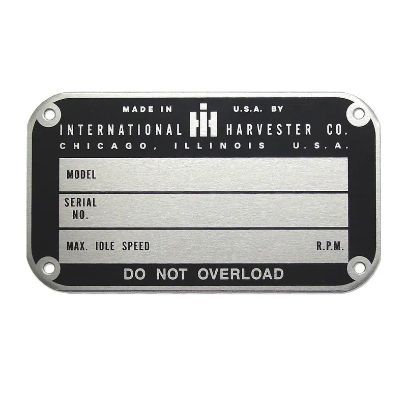 Serial Number Tag (Later Style) Fits International/Farmall Replaces SHN20-0294