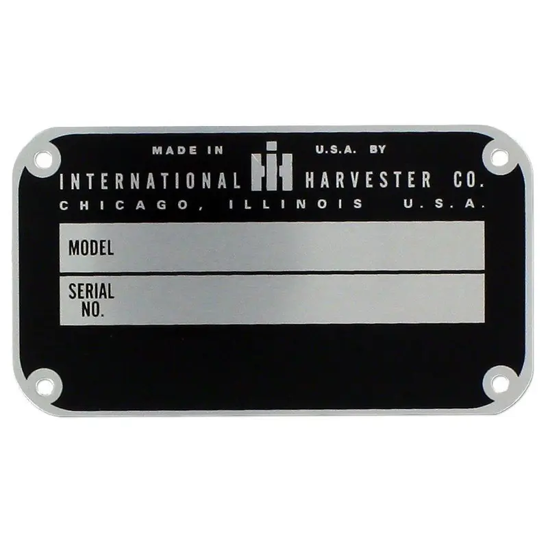 Serial Number Tag with Rivets Fits International Replaces OTK20-0947