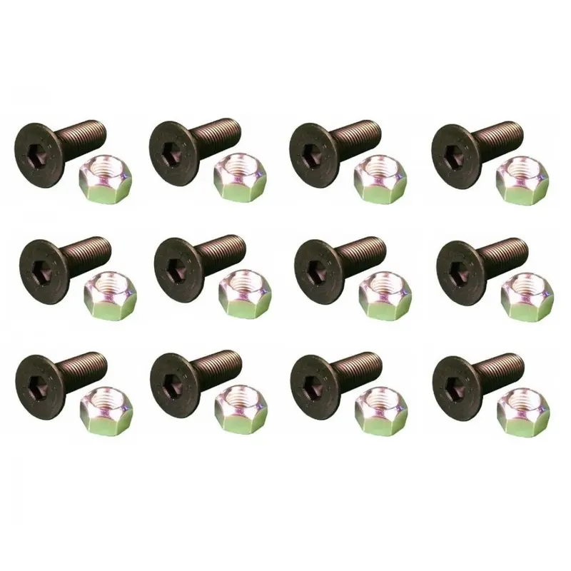 Set of (12) Aftermarket Interchangeable Screws & Lock Nuts Fits Caterpillar