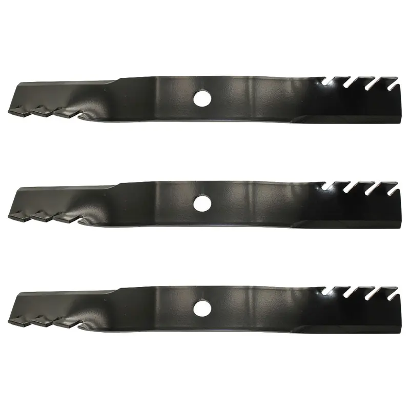 Set of 3 New Toothed Mulching Blade Fits John Deere 2210 2520 3120 3320