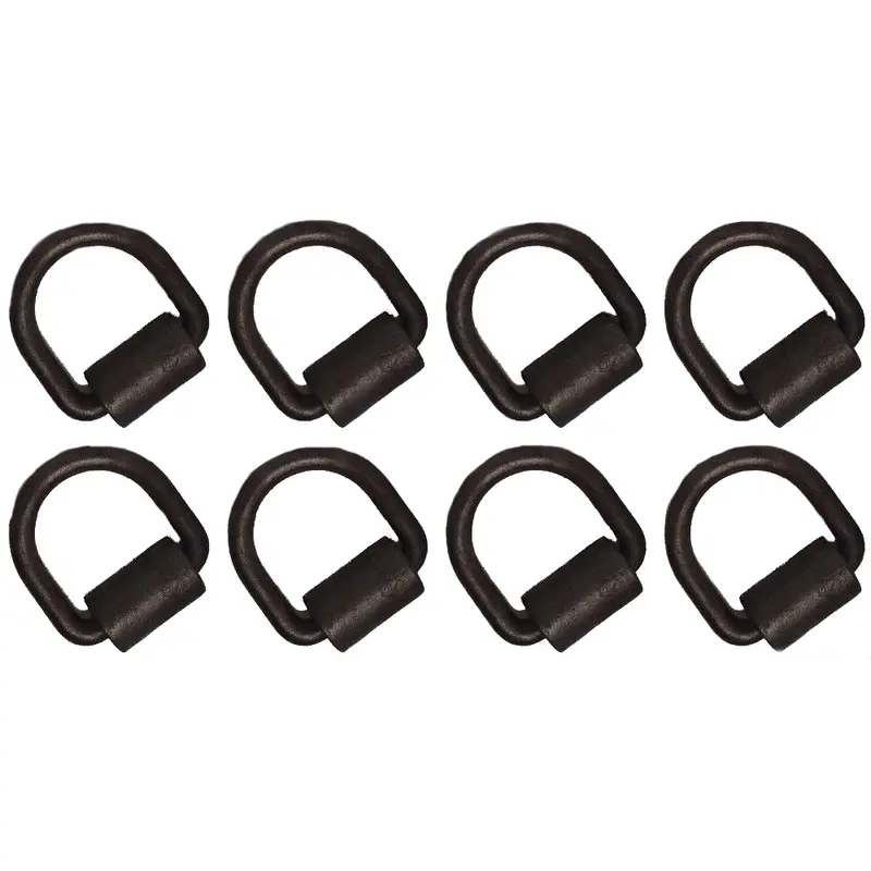 Set of (8) 1/2" Weld-on D Ring Anchor Point Flatbed Truck Trailer Cargo Tie Down