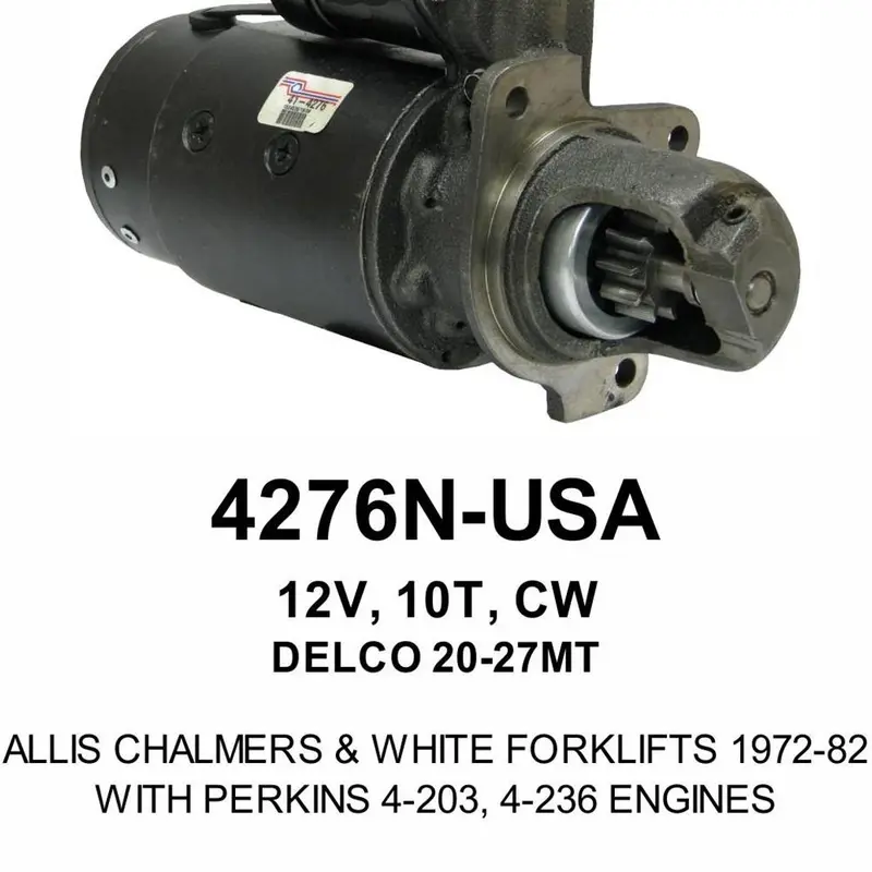 Starter — 25MT 12V 10T CW PERKINS Fits Allis Chalmers Replaces ROM4276N-USA