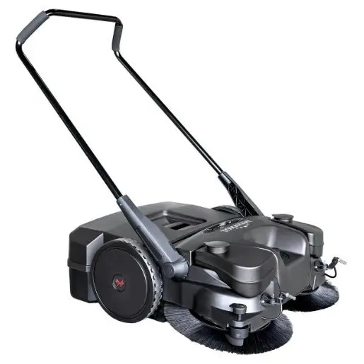 Tomahawk 30" Battery Powered Push Sweeper with Triple Power Brooms Electric Drive and Dust Suppression - eTOS30