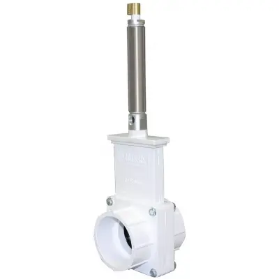 Valterra - 6201 - 2" Valve Slip x Slip, w/ Plastic Paddle & Handle, PVC White