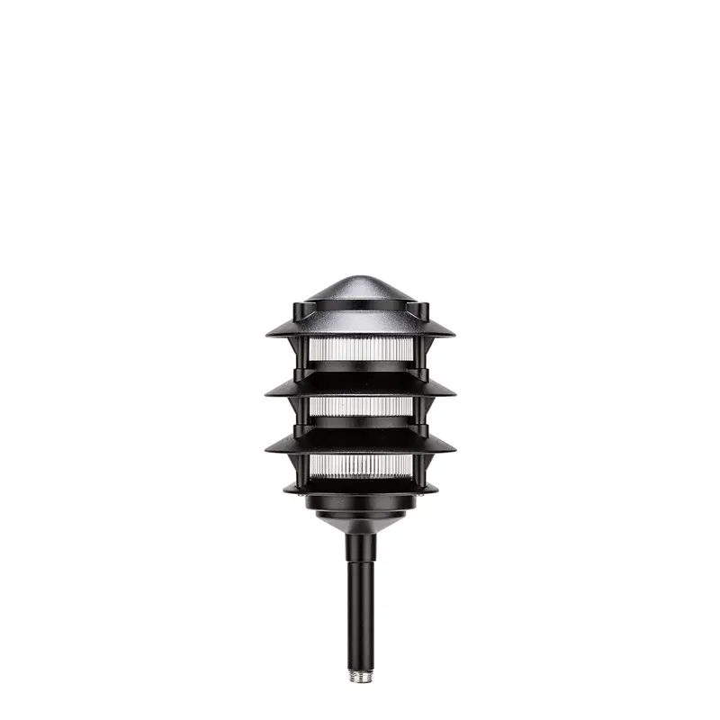 Vista Ground Mount-6223 Aluminum Tiered Path Light-Black-No Lamp