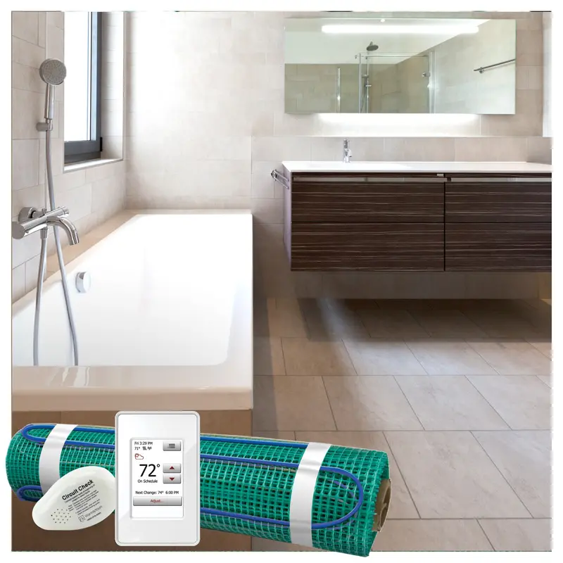 WarmlyYours - TRT120-KIT-OT-1.5x06 - Floor Heating Kit 120V-Tempzone Flex Roll 1.5' x 06' + Touch Screen Thermostat