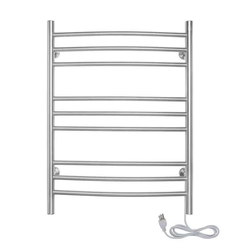 WarmlyYours - TW-R09BS-HP - Riviera Towel Warmer, Brushed, Dual Connection, 9 Bars